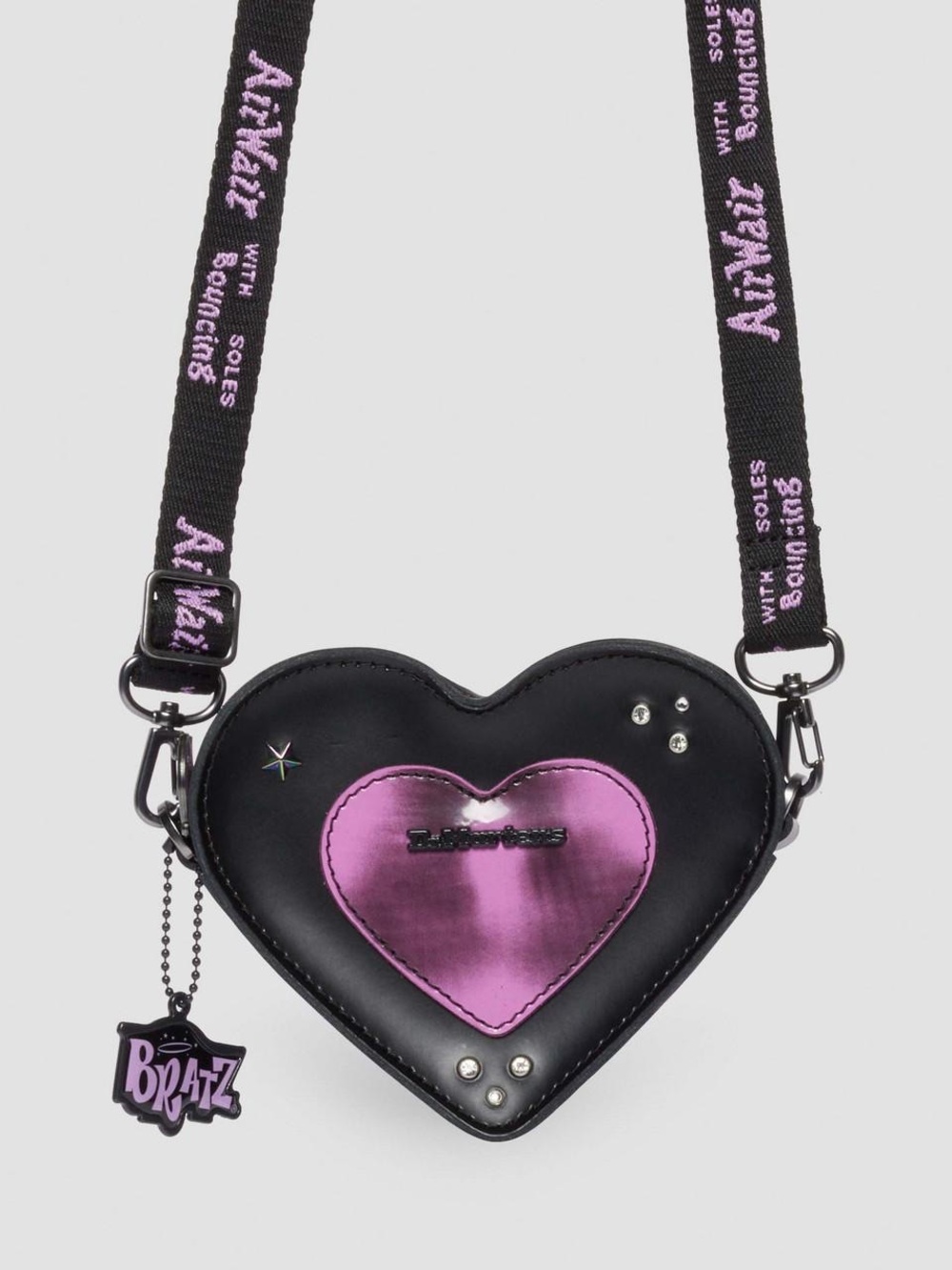 Dr. Marten x Bratz Micro Heart Bag Black and Pink Leather NWT